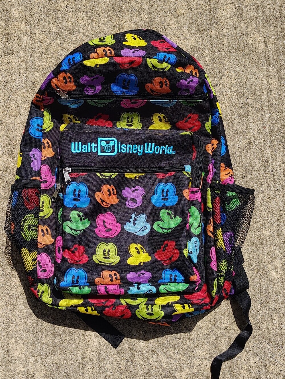 Authentic Disney Parks Mickey Mouse Black Multicolor Silhouette Large Backpack - Picture 2 of 12